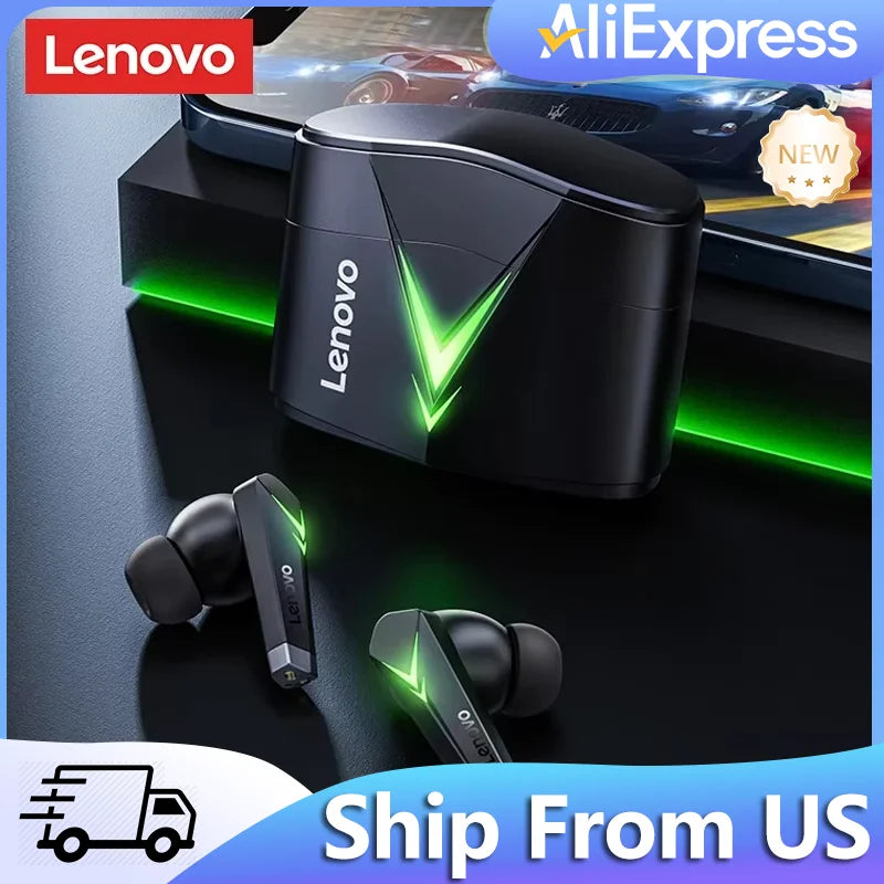 Choice US Lenovo LP6 Bluetooth 5.0 Headphones 9D Strong Deep Bass Music Sound Earbuds Sweatproof Cinema Sound Earphones