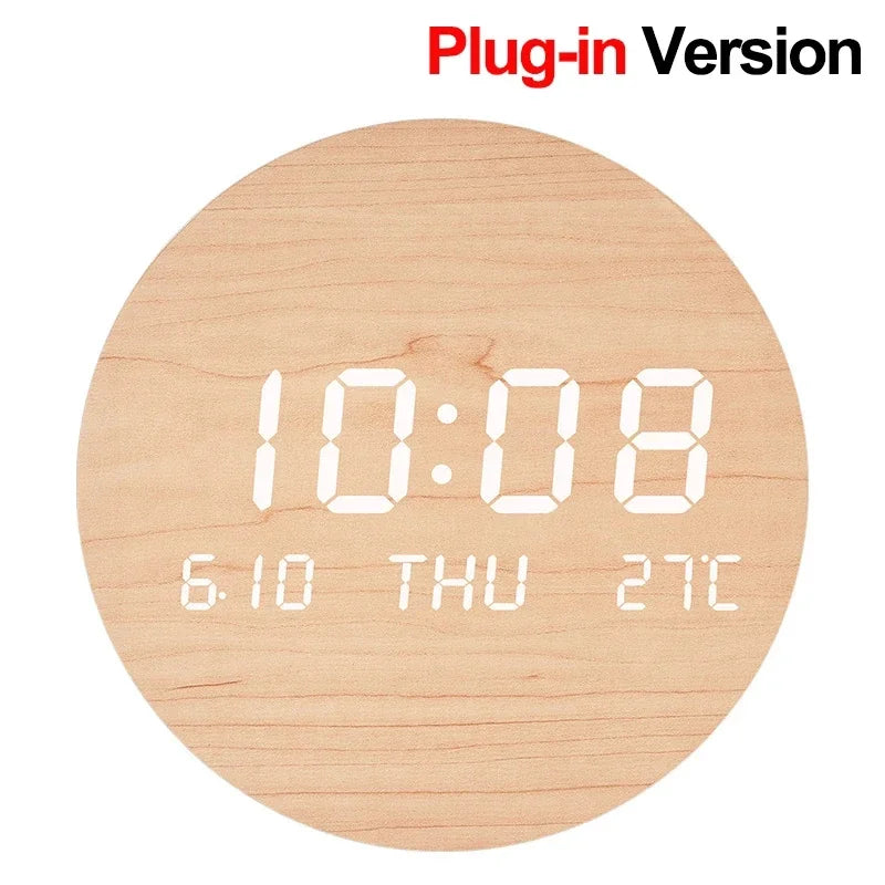 LED Digital Wall Clock Temperature Date Time Multi-function Display Living Room Home Bedroom Silent Clock Fashion Wall