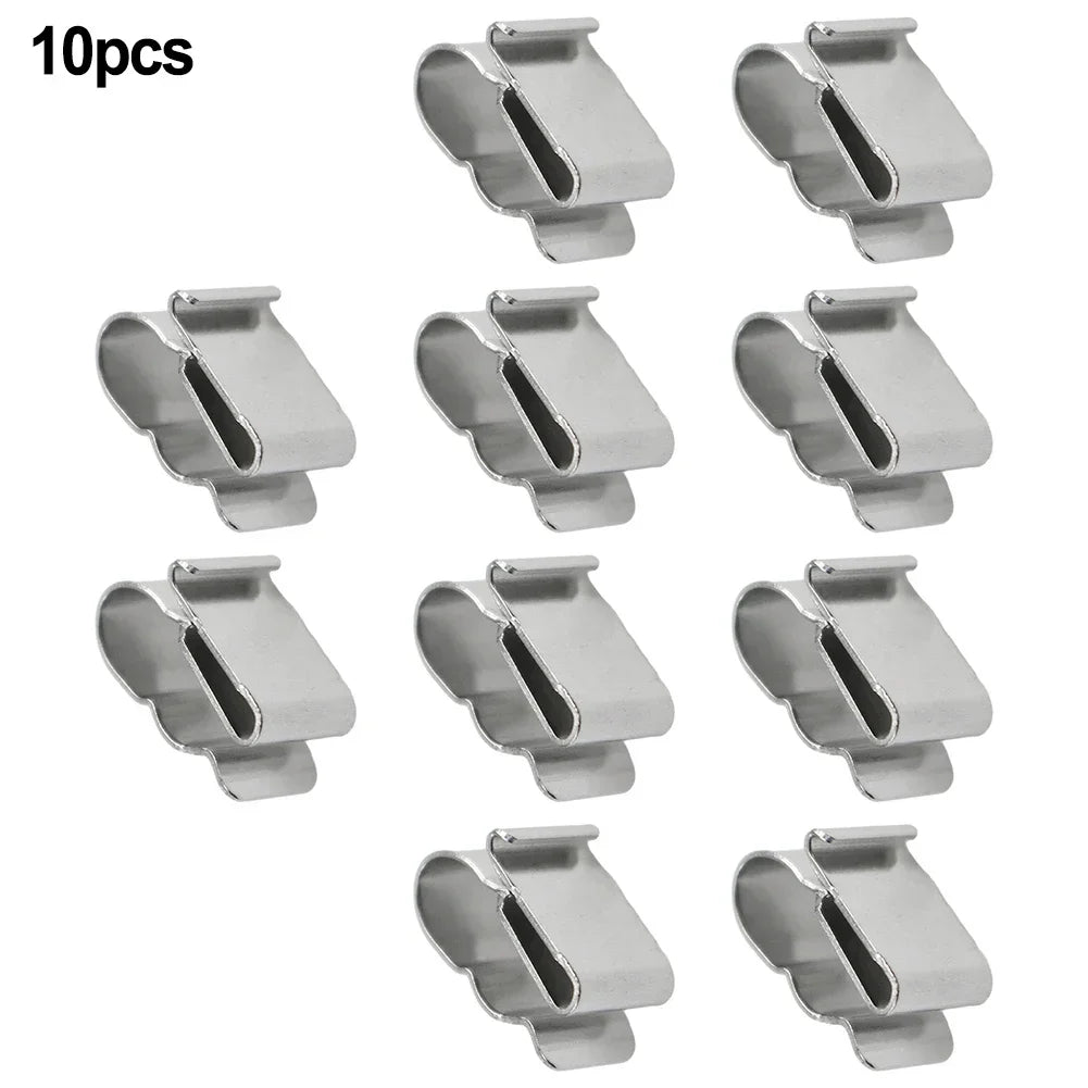 10/30/100 Pcs Solar Panel Wire Clamps Clip Stainless Steel Wire Cable Clips Metal Clamp Management Harness Rope