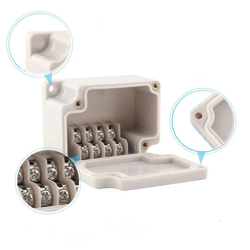 Outdoor ABS Plastic Electric Cable Branch Box Distribution Enclosure Case Home Monitor Waterproof Terminal Junction Box