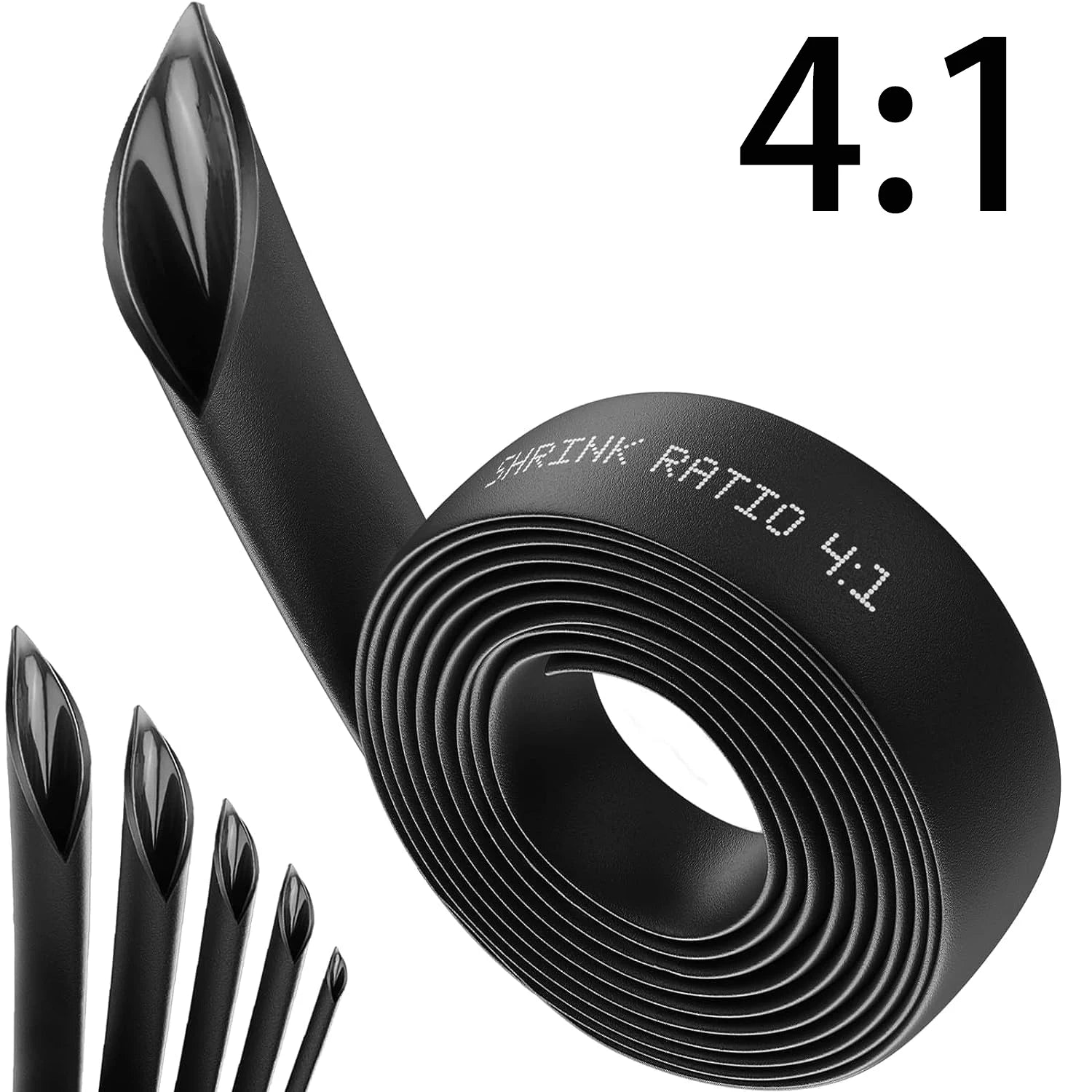 Φ4mm to Φ52 Heat Shrink Tubing-4:1 Ratio Dual Wall Adhesive Lined Shrinkable Wire Wrap Tube Waterproof Industrial Black