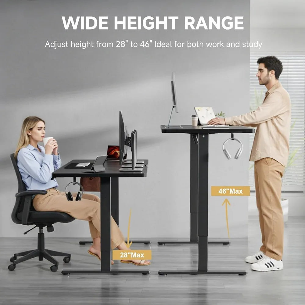 Electric Standing Desk 55 x 24 Inches Sit Stand up Desk with Memory Preset Controller Height Adjustable Ergonomic Home