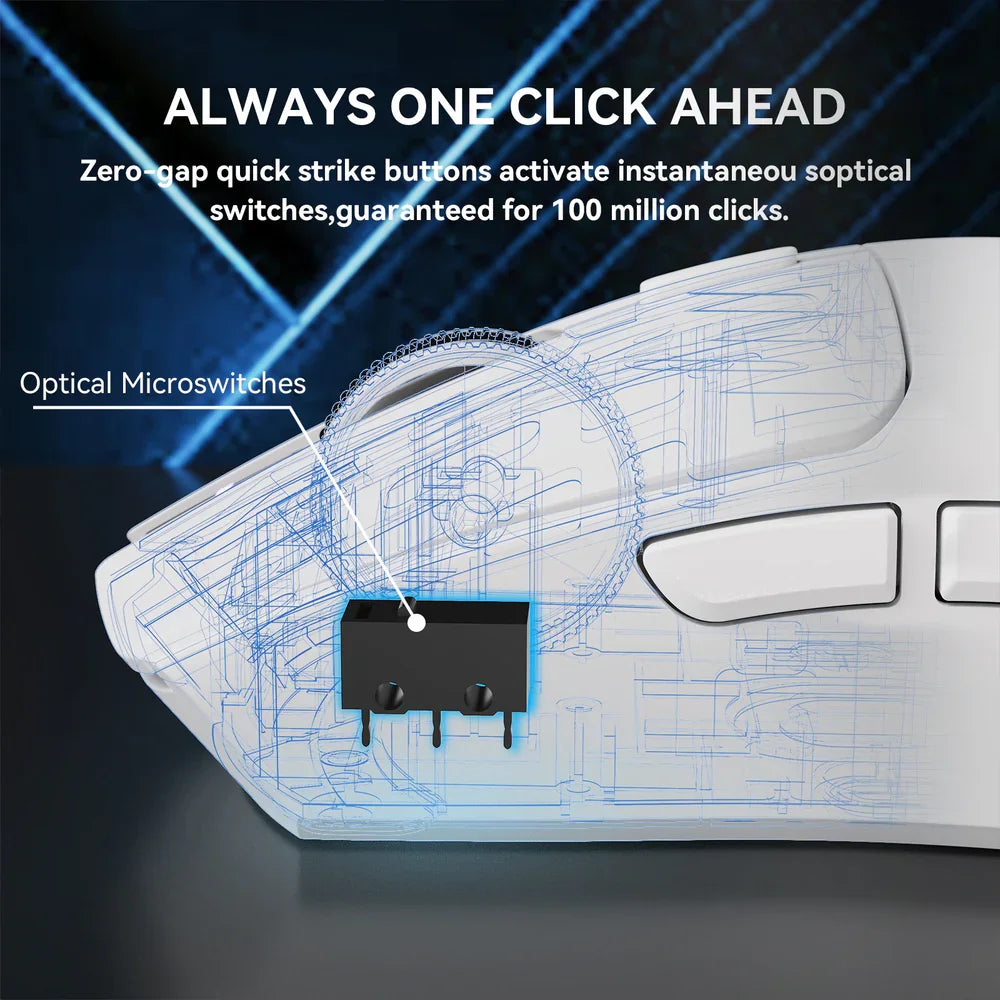 ATTACK SHARK X1 Tri-mode Gaming Mouse With Touchpad RGB Charging Dock PAW3395PRO BT/2.4G Wireless/Wired 6 Adjustable