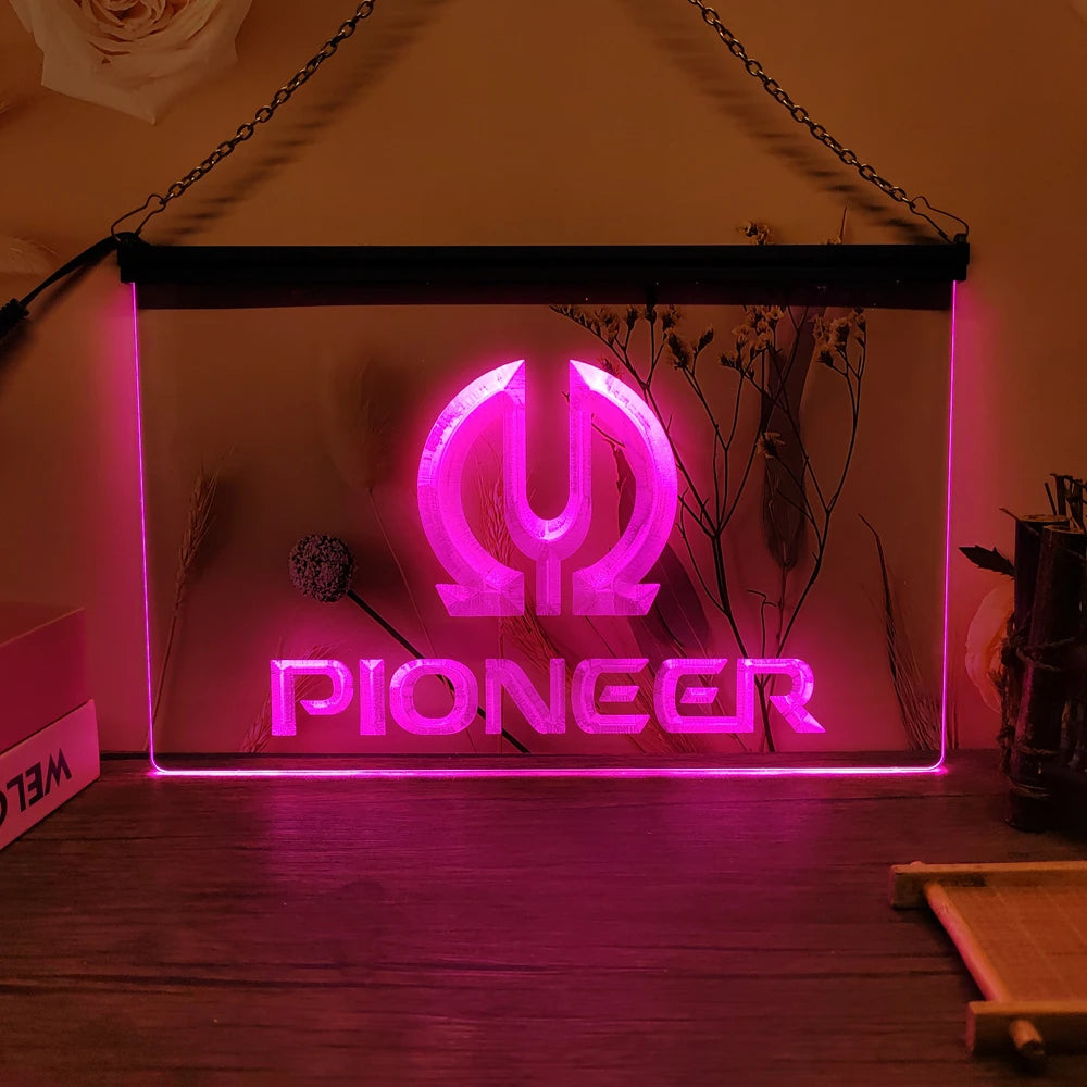 Pioneer Vu LED Neon Sign-3D Carving Wall Art for Home,Room,Bedroom,Office,Farmhouse Decor - Pink / UK-30x20cm