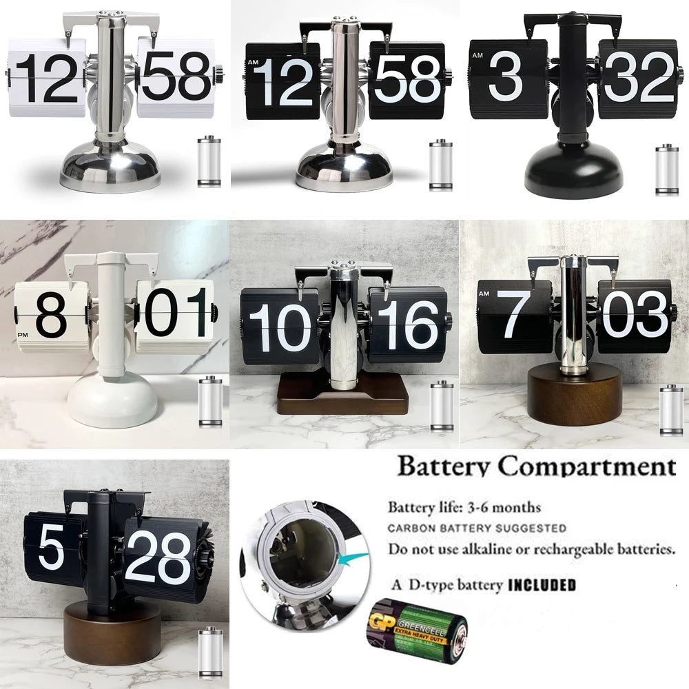 Automatically Flipping Clock with Time Page Turning.Full of Sense of Technology.For Home Decoration.Battery Included