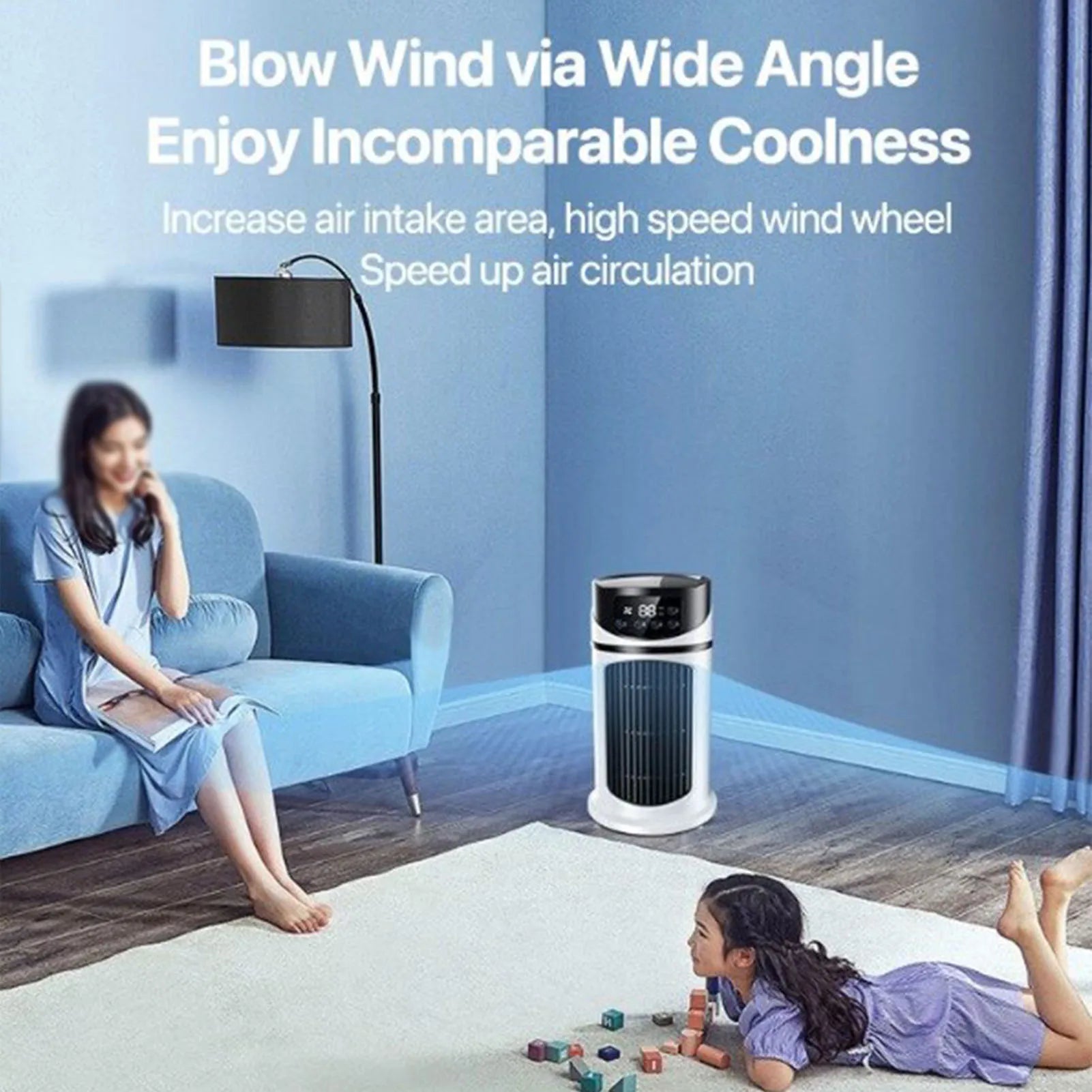 Portable Mini Air Conditioner Mobile Multifunction Air Cooler Fan Water Cooling Fan for Office Home Water Cooling Fan