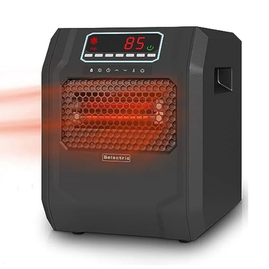 Portable Indoor Electric Space Heater with Cord Remote Control and 3 Heat Settings for Home Office Bedroom or Living