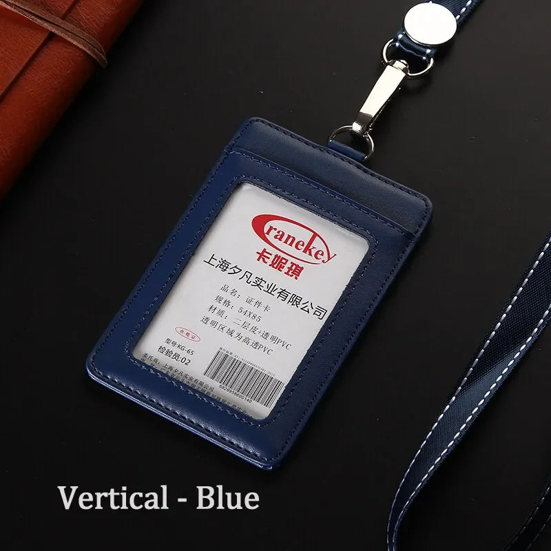 NEW ID Holders Bank Credit Card Holder Unisex Genuine Leather Card Case Business Working Id Badge Name Tag Covers