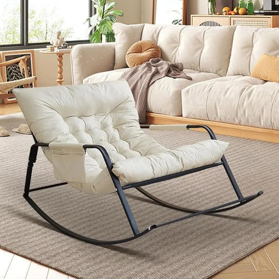 Comfortable oversized bird’s nest design for outdoor terrace rocking chairs rattan rocking chairs with cushions