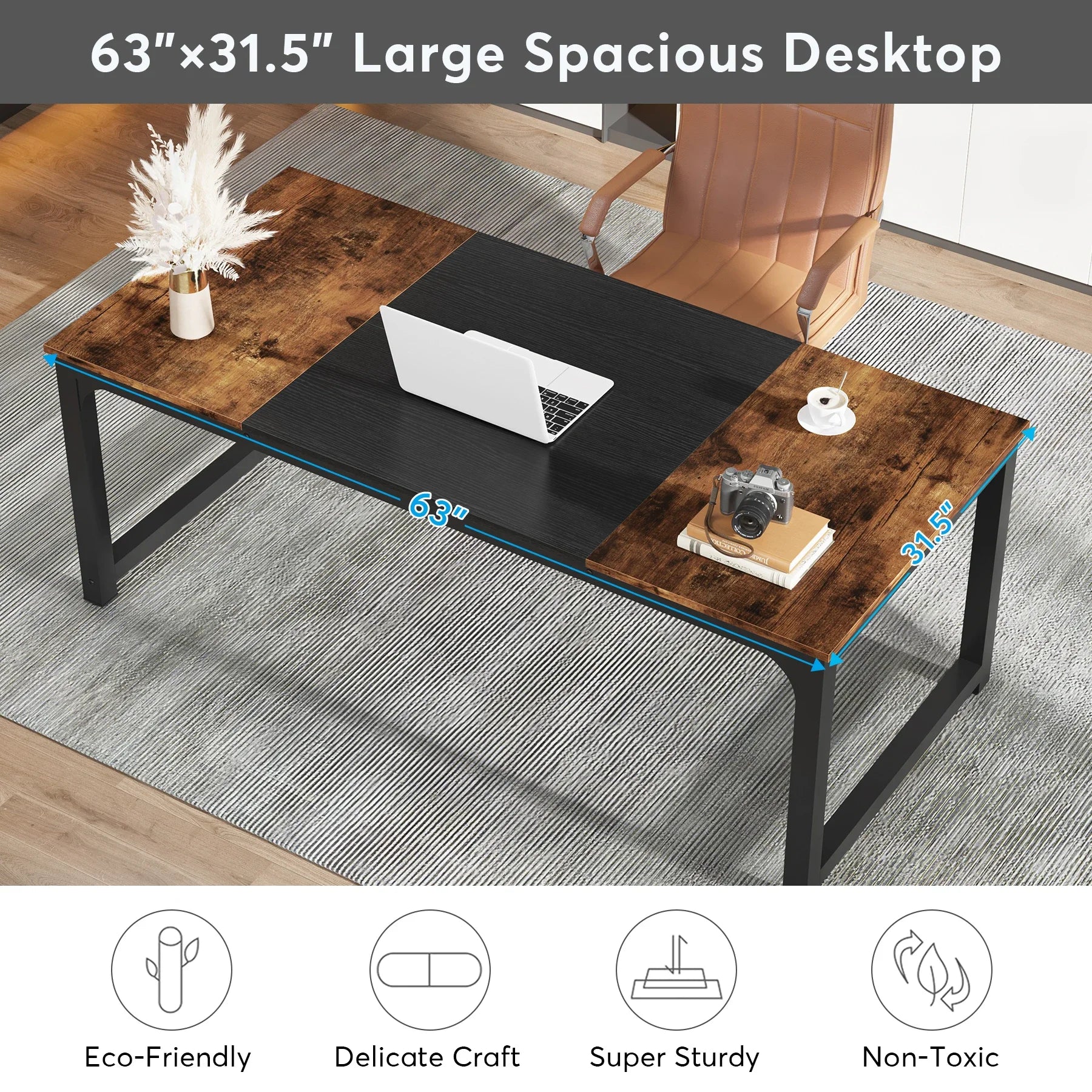 Tribesigns Large Office Desk Computer Table Study Writing Desk Workstation for Home Office Modern Computer Desk