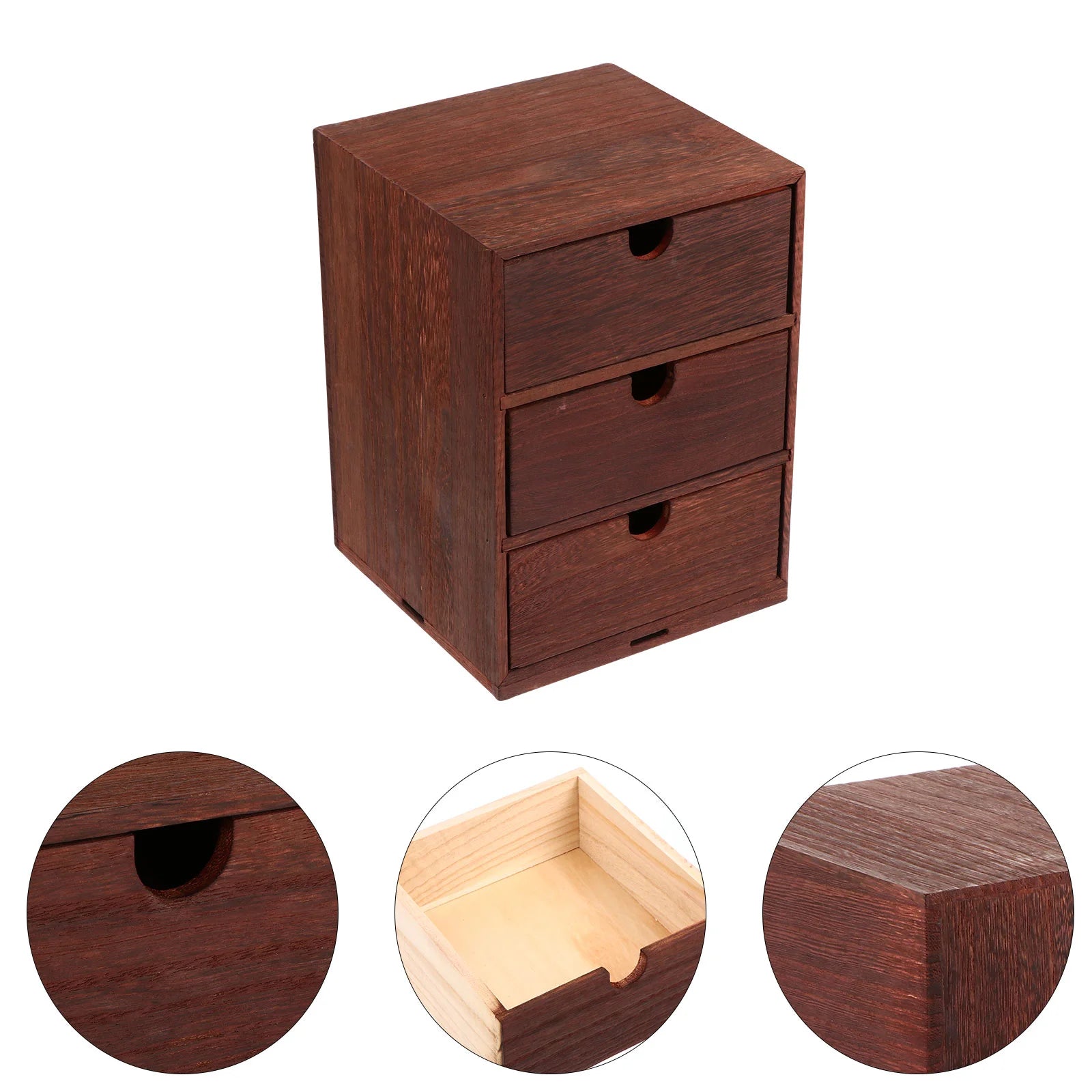 1pc Multi Functional Drawer Wooden Box Storage Boxes Bins Desktop ganizer Container Home Storage Premium Wood Compact