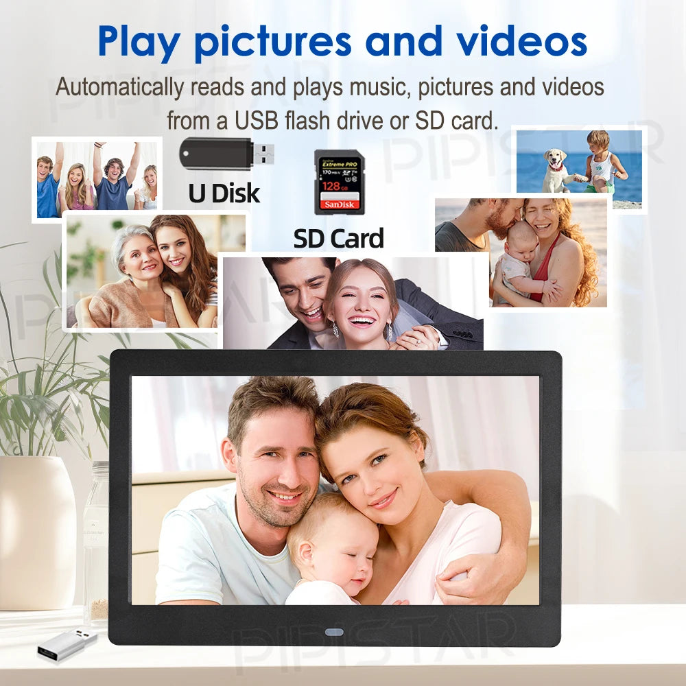 10.1/7-inch WiFi calendar photo frame dementia clock time date weather forecast smart desktop clock