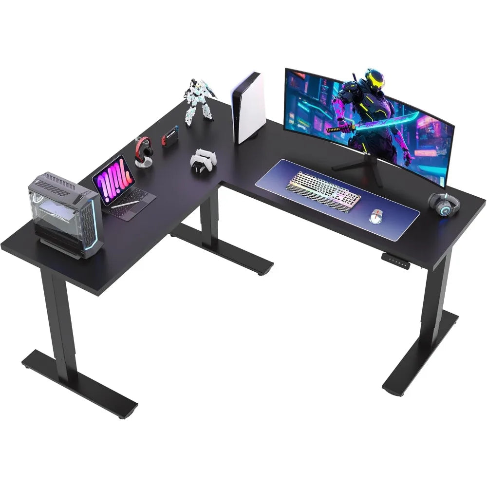 L Shaped Standing Desk Adjustable Height Electric Corner Standing Desk,71 x 63 inch Sit Stand Computer Table