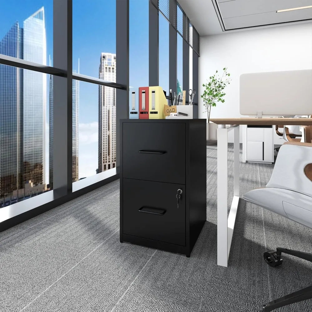 2 Drawer File Cabinet with Lock Vertical Filing Cabinet for Home Office Heavy Duty Storage for Letter Size Assembly