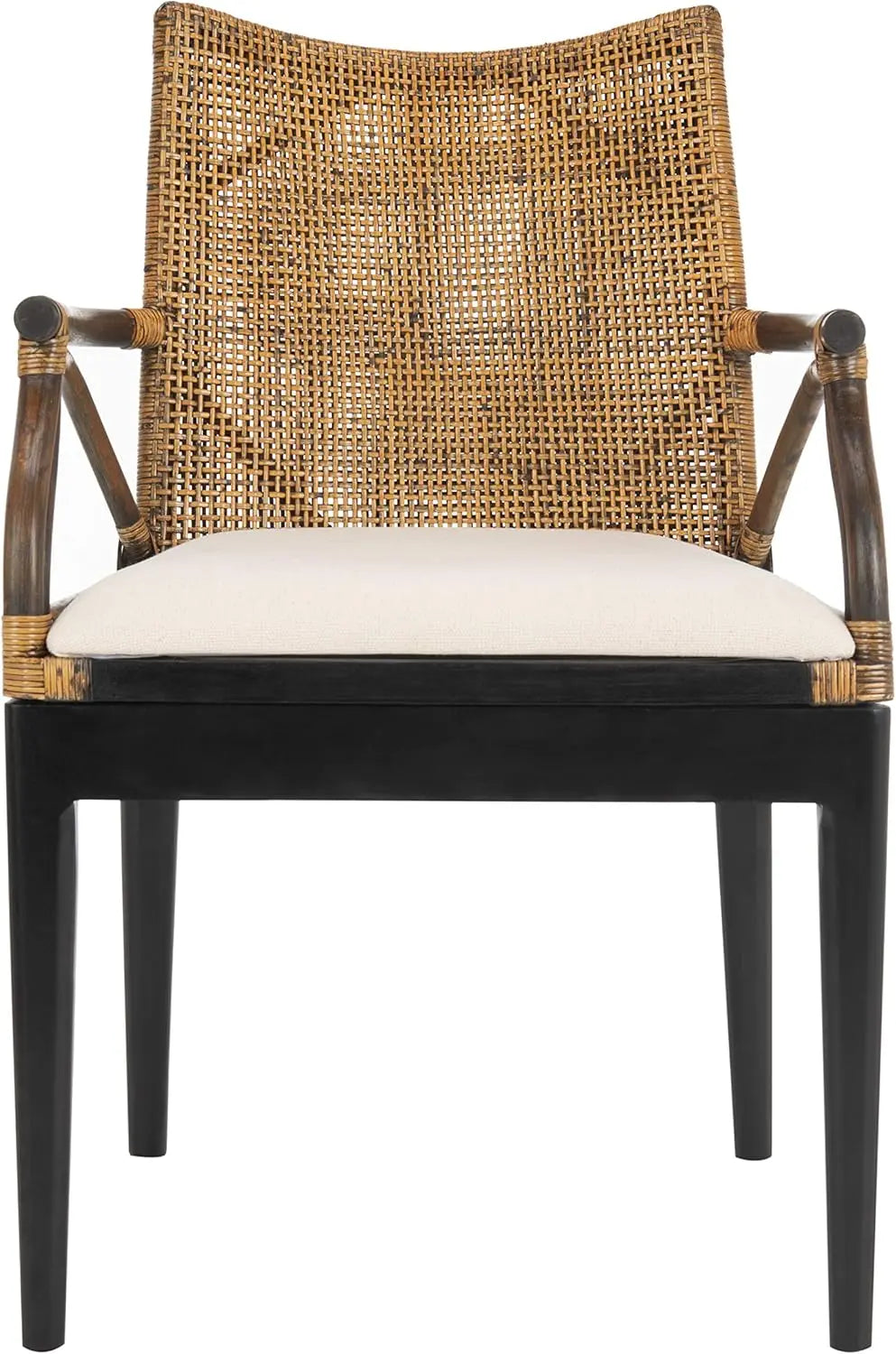 Home Gianni Rattan Tropical Woven Arm Chair Brown/Black - United States