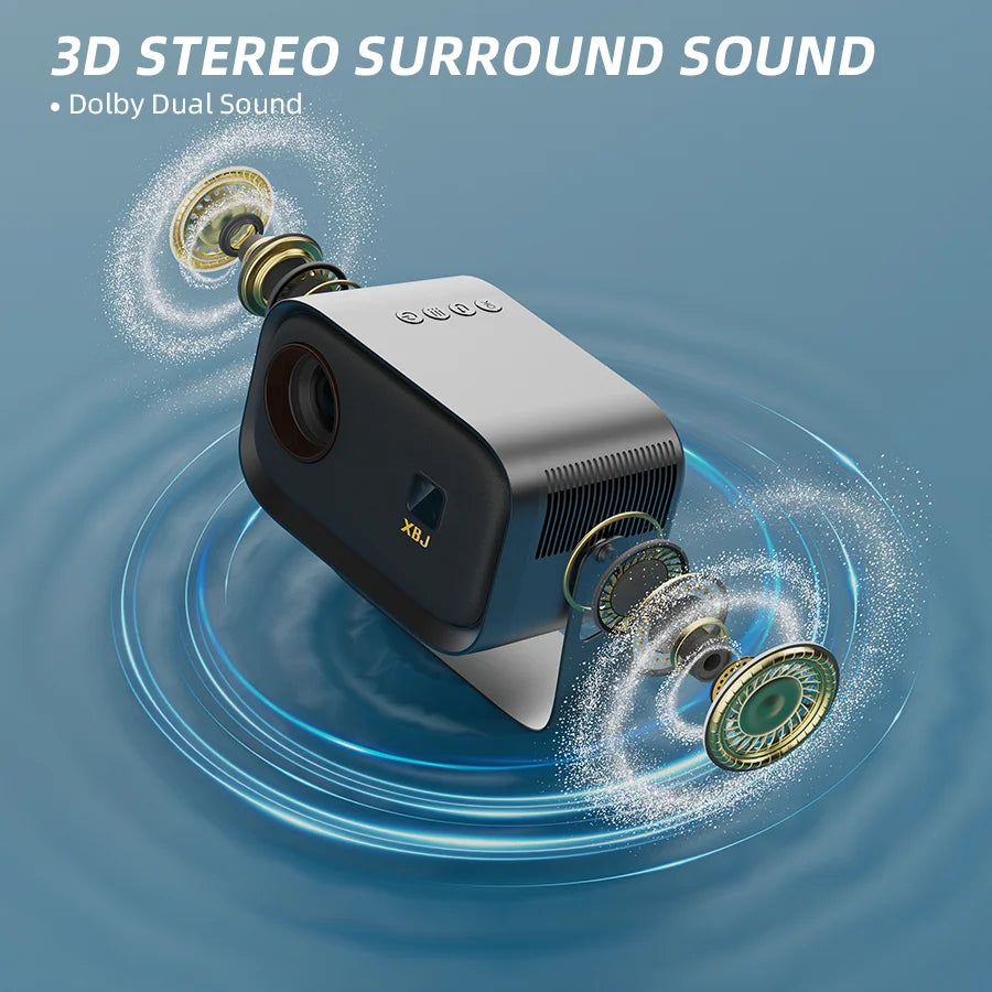 145° adjustable stand mini projector with WiFi and Bluetooth 4K quality electric focus keystone correction home theater