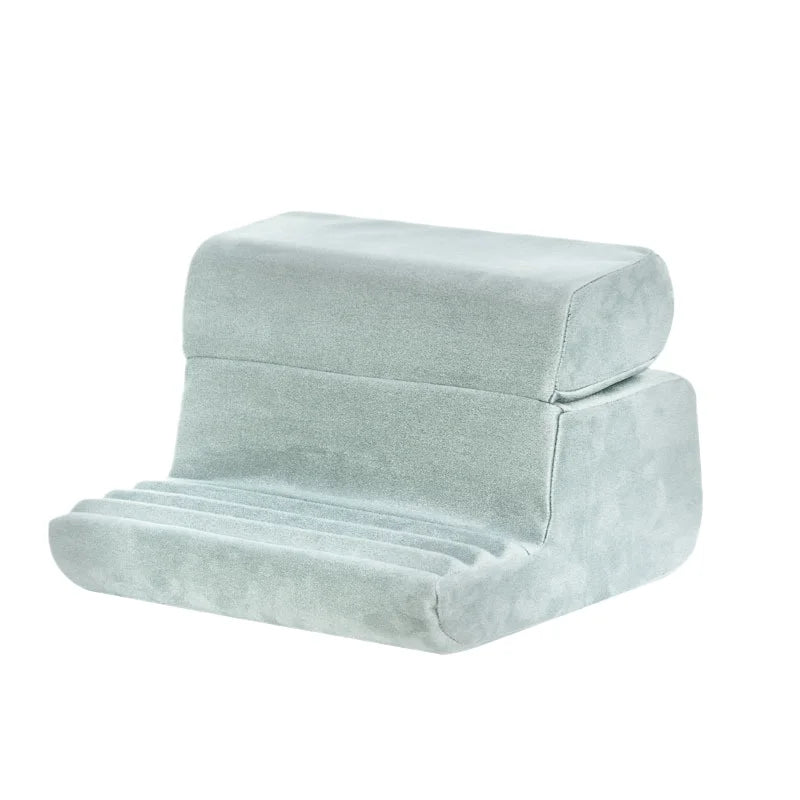 Ergonomic Tablet Stand Pillow for Comfortable Hands-free Reading and Watching TV in Bed - Haze gray