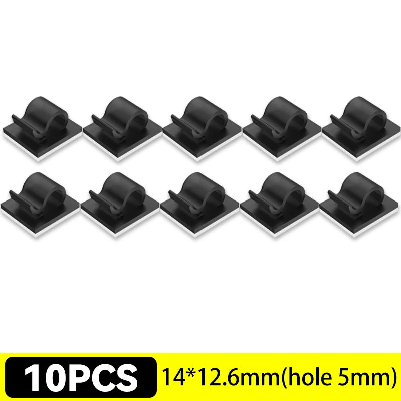 5-50Pcs Self Adhesive Cable Clips Cord Management Wire Holder Organizer Clamp Desk Tidy Cable Manager in Car Home