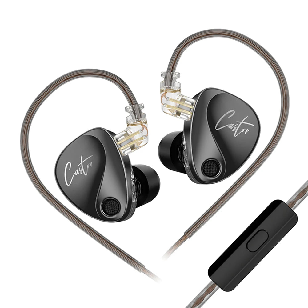 KZ Castor In Ear HiFi Earphone 2DD Dynamic High-end Tunable Balanced Earphones Wired Monitor Headphone Noise Cancelling