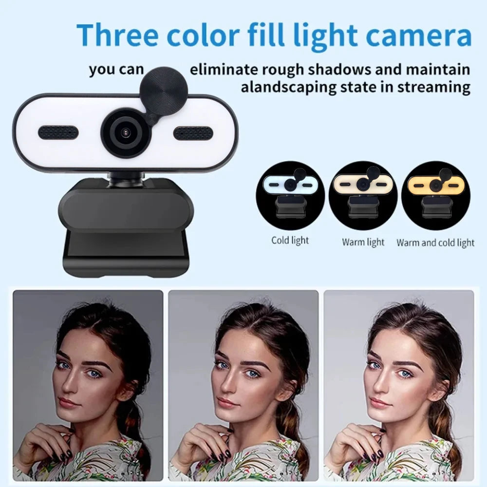 4K 2K Mini Webcam 1080P HD for PC Laptop Autofocus 30 FPS USB Webcam with Noise-Reducing Mic&Privacy Cover Web Camera