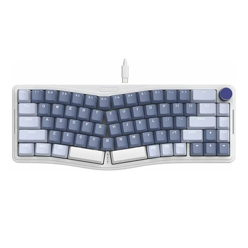 AKS068 Alice Layout Wired Mechanical Keyboard Gasket Mount 68 Keys Ergonomic 60% Gaming Keyboard USB-C Hot-S - Purple