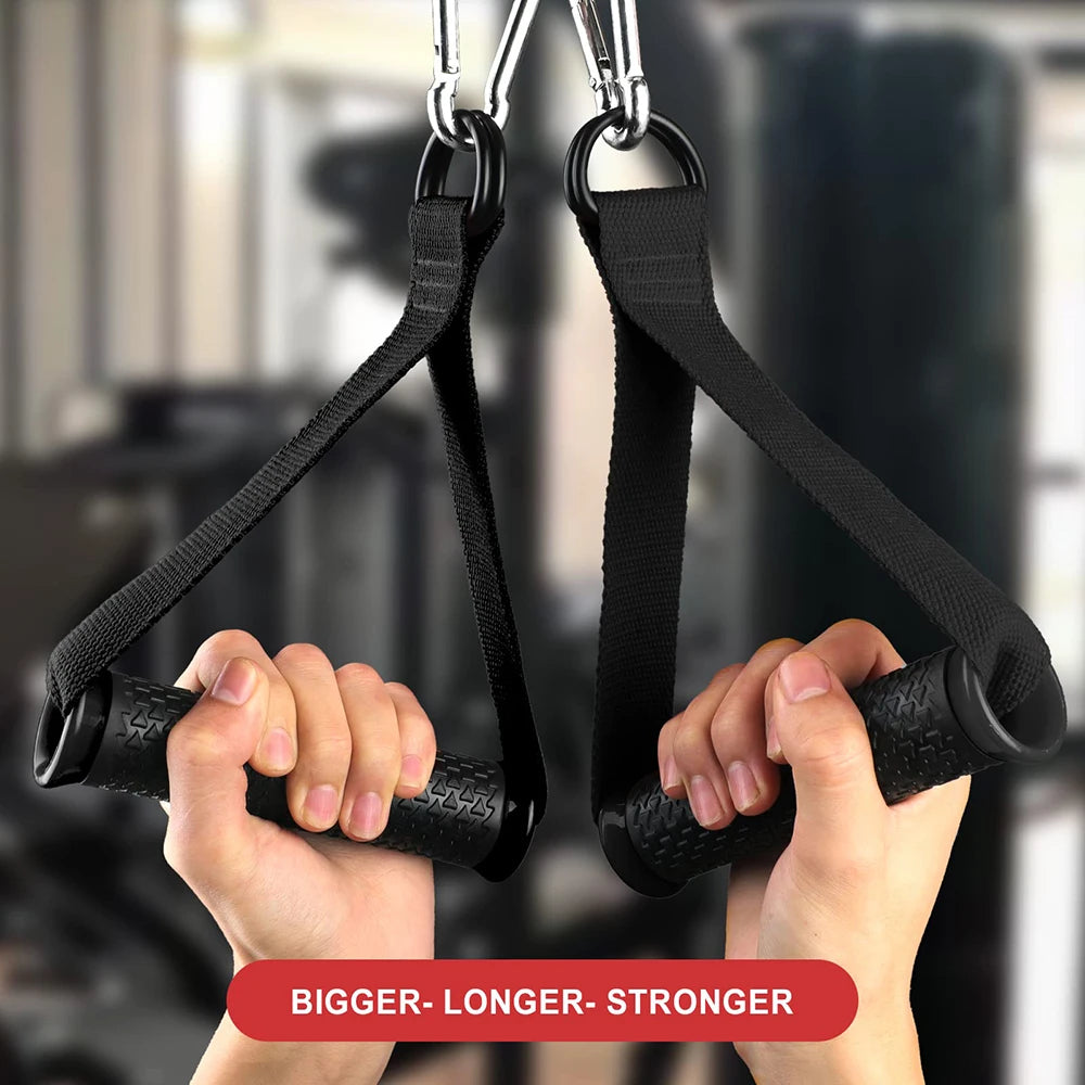 Heavy Duty Exercise Handles Cable Attachment Gym Resistance Bands Handles Anti-slip Grip Pilates Yoga Strength Trainer