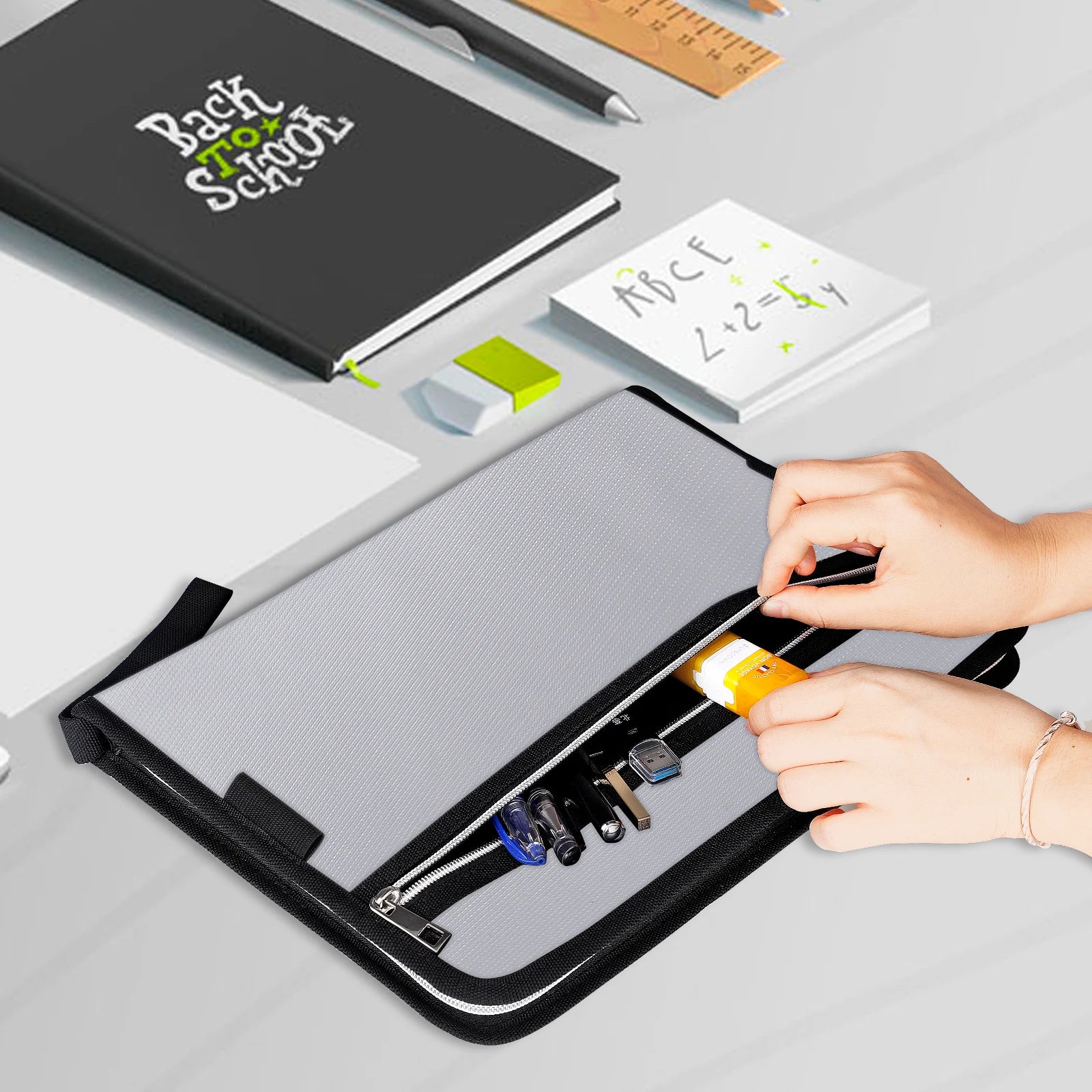 Fire Safe Water Resistant Accordion File Pocket Folder Expandable Filing Folder with 12-Page Organ Folder A4 Size 2