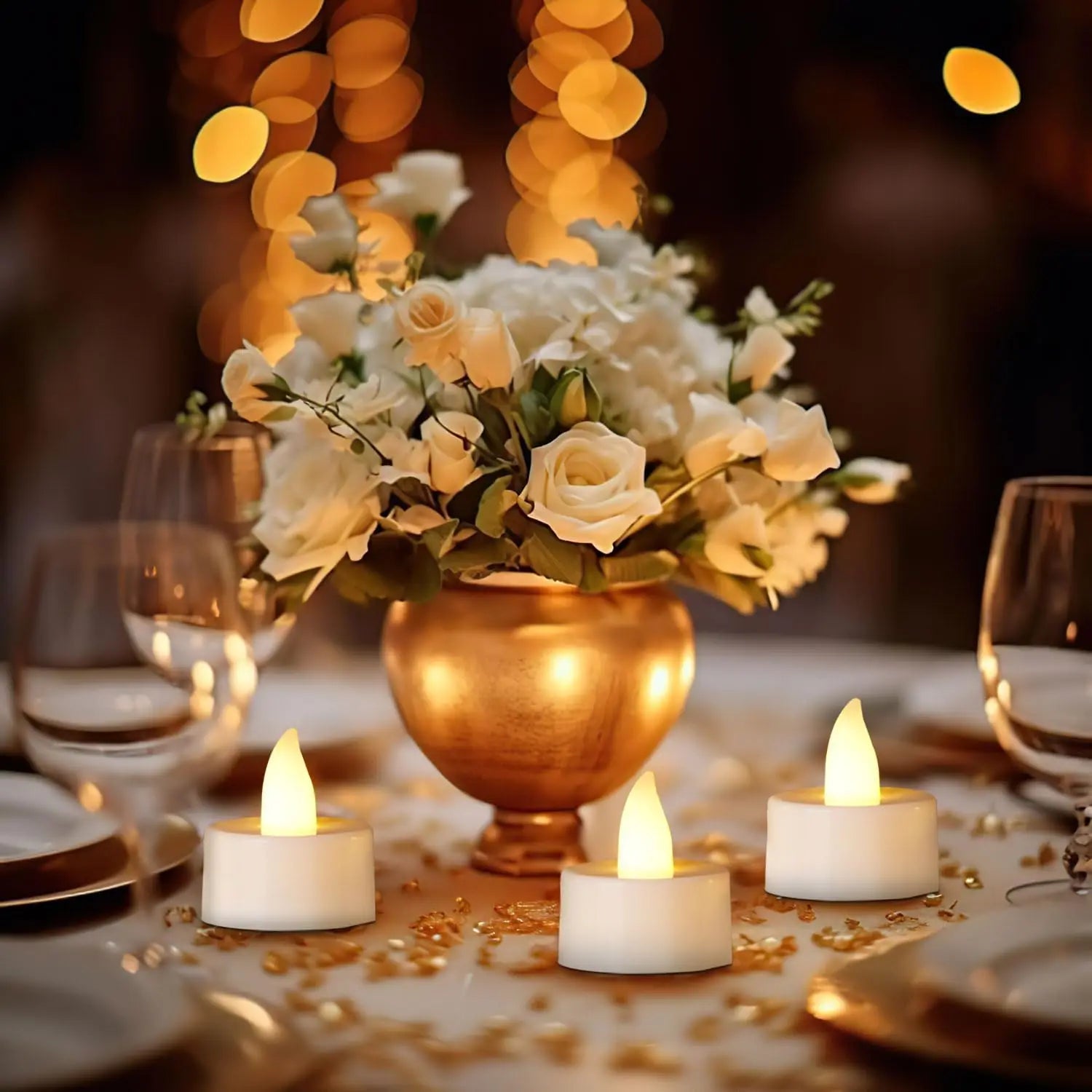 6-96Pcs Flameless LED Candle Creative wishing Led Tea Light Warm White Flameless Candle Halloween Christmas Decor