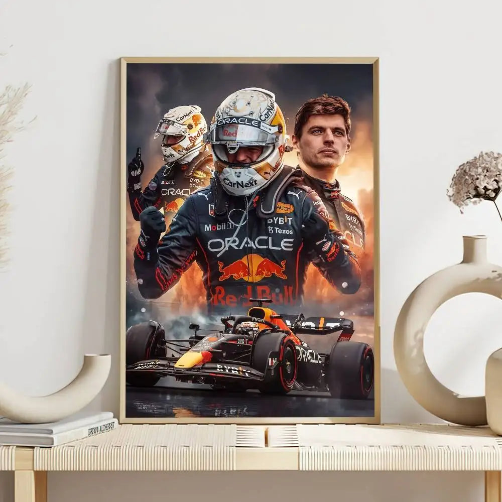 F1 Racer M-Max V-Verstappen Poster Self Adhesive Painting Living Room Office Decoration Bedroom Home Wall Sticker