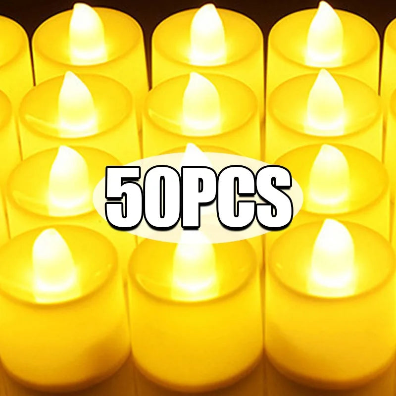 LED Electronic Candles Lights Flameless Flickering Candle Battery Powered Wishing Tealights Home Wedding Party Decor