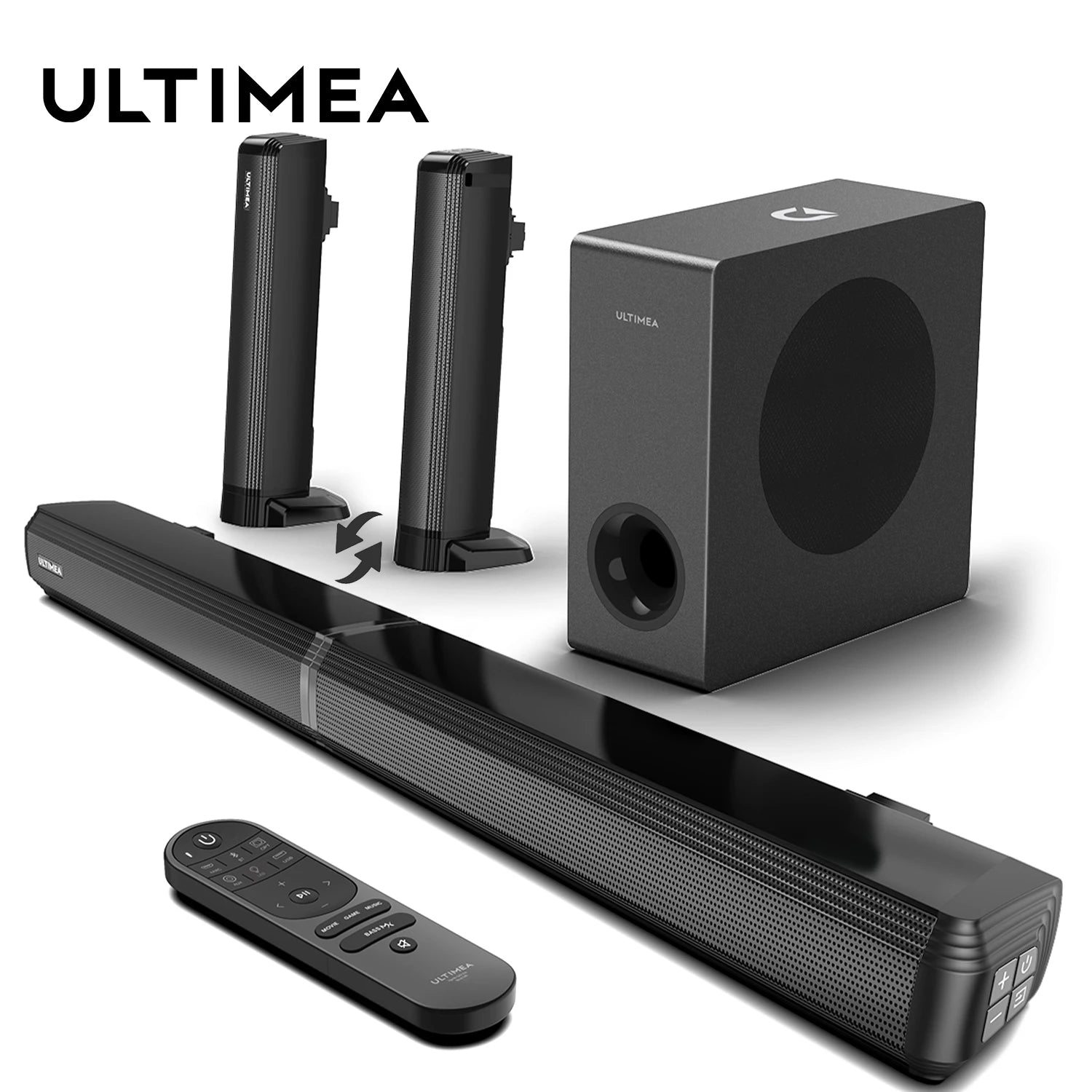 ULTIMEA 200w 4.1ch TV Sound bar Heimkino Soundsystem Bluetooth-Lautsprecher Soundbar Subwoofer support optische Aux