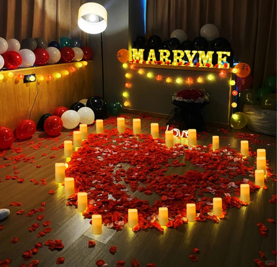 180-9Pcs Artificial Candles LED Flameless Candles for Wedding Led Candle Pillar Candles Flickering Candle