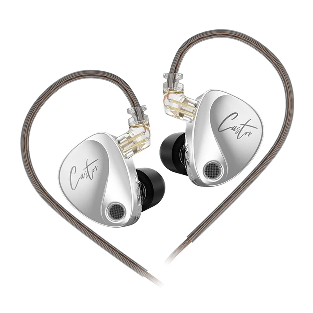 KZ Castor In Ear HiFi Earphone 2DD Dynamic High-end Tunable Balanced Earphones Wired Monitor Headphone Noise Cancelling