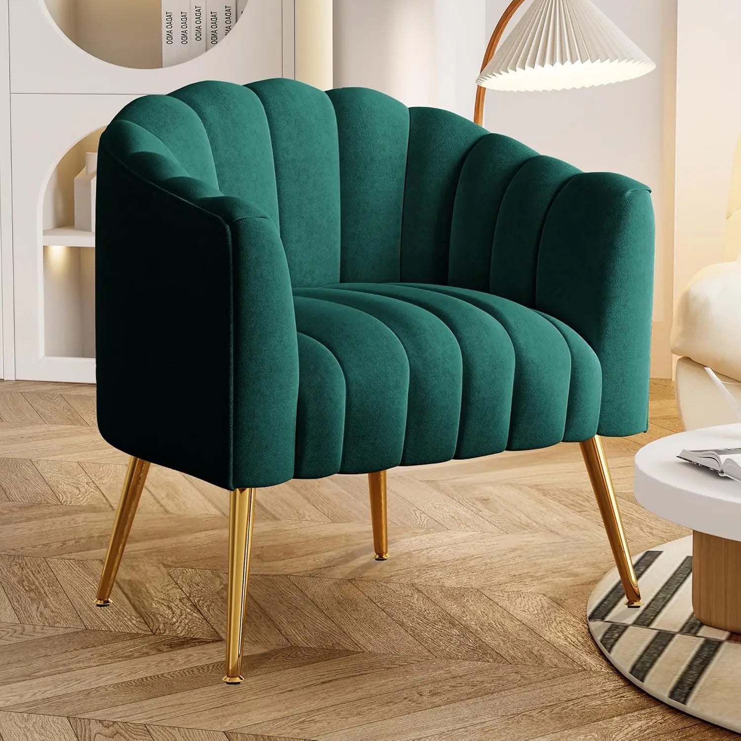 Oversized Pumpkin Couch Accent Chair Modern Comfy Velvet Upholstered Barrel Chairs Luxury Single Sofa Armchair