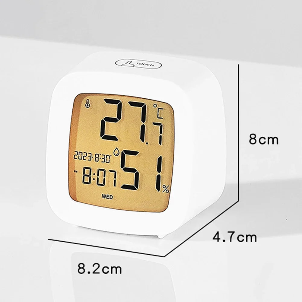 Led Alarm Clock With Backlight Battery Operated LCD Display Temperature Humidity Monitor For Home Use Office School