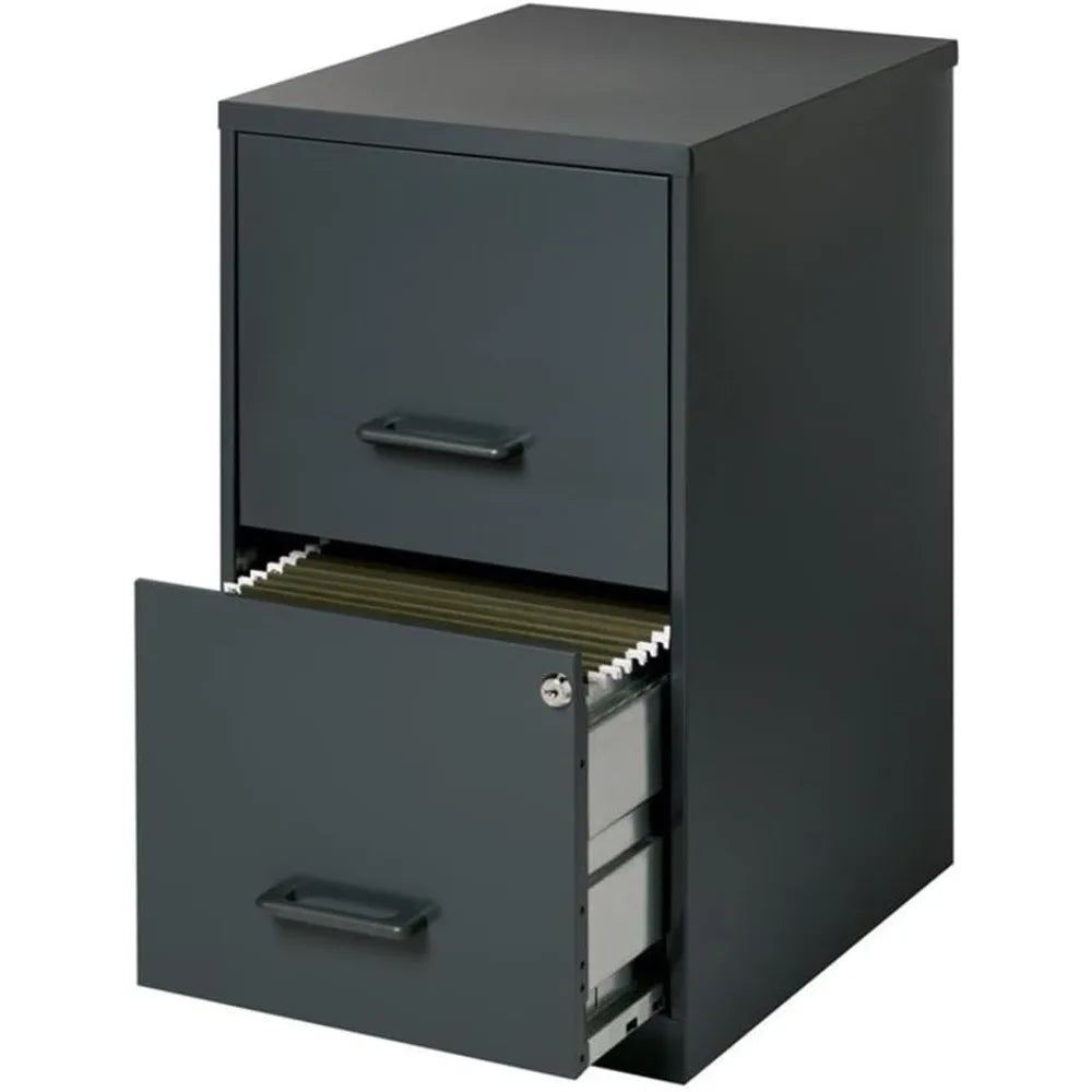 Pair of Black and Putty Drawer Letter File Cabinets - United States / Black