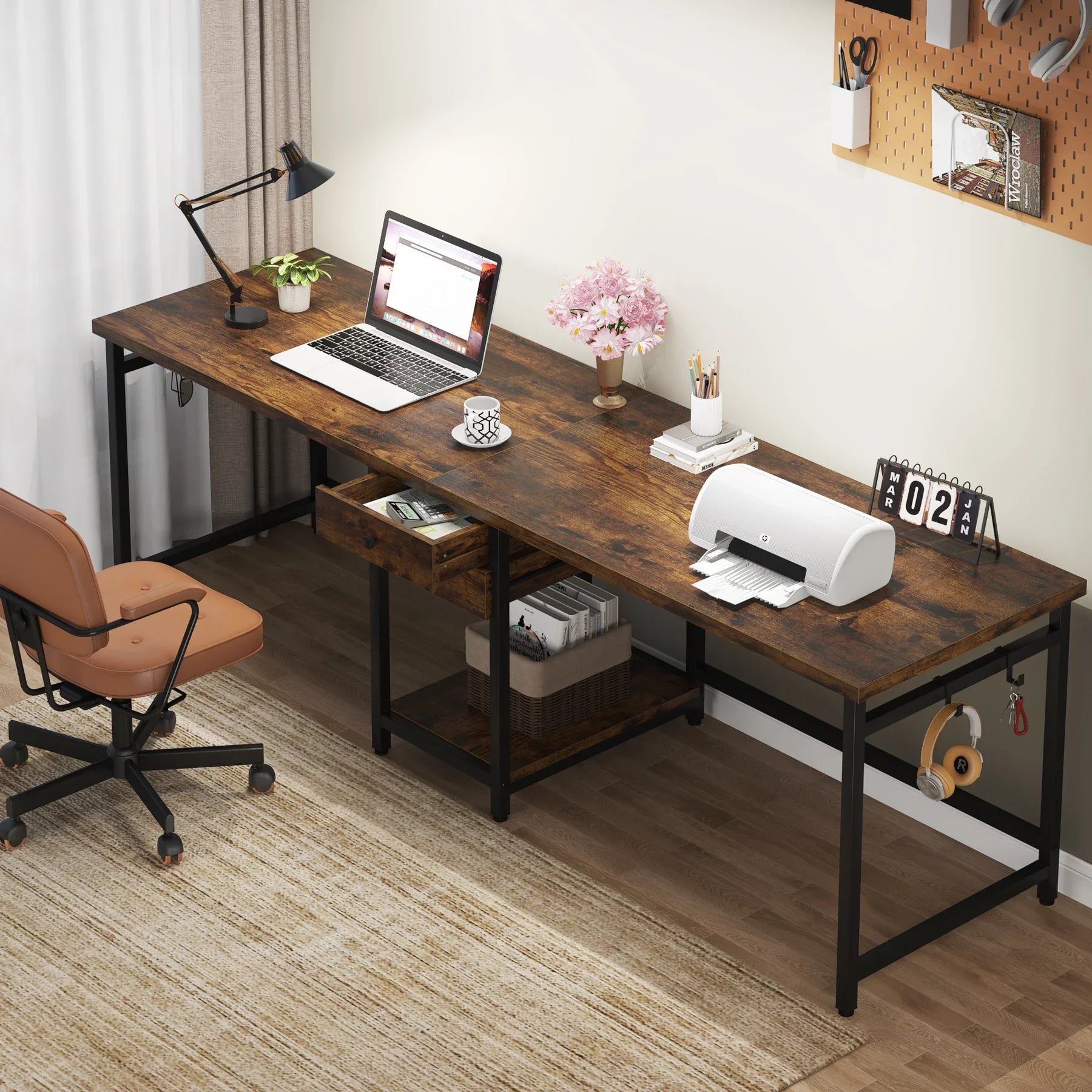 tribesigns-78-74-two-person-desk-with-2-drawers-long-double-computer-desk-gaming-table-with-shelves-1