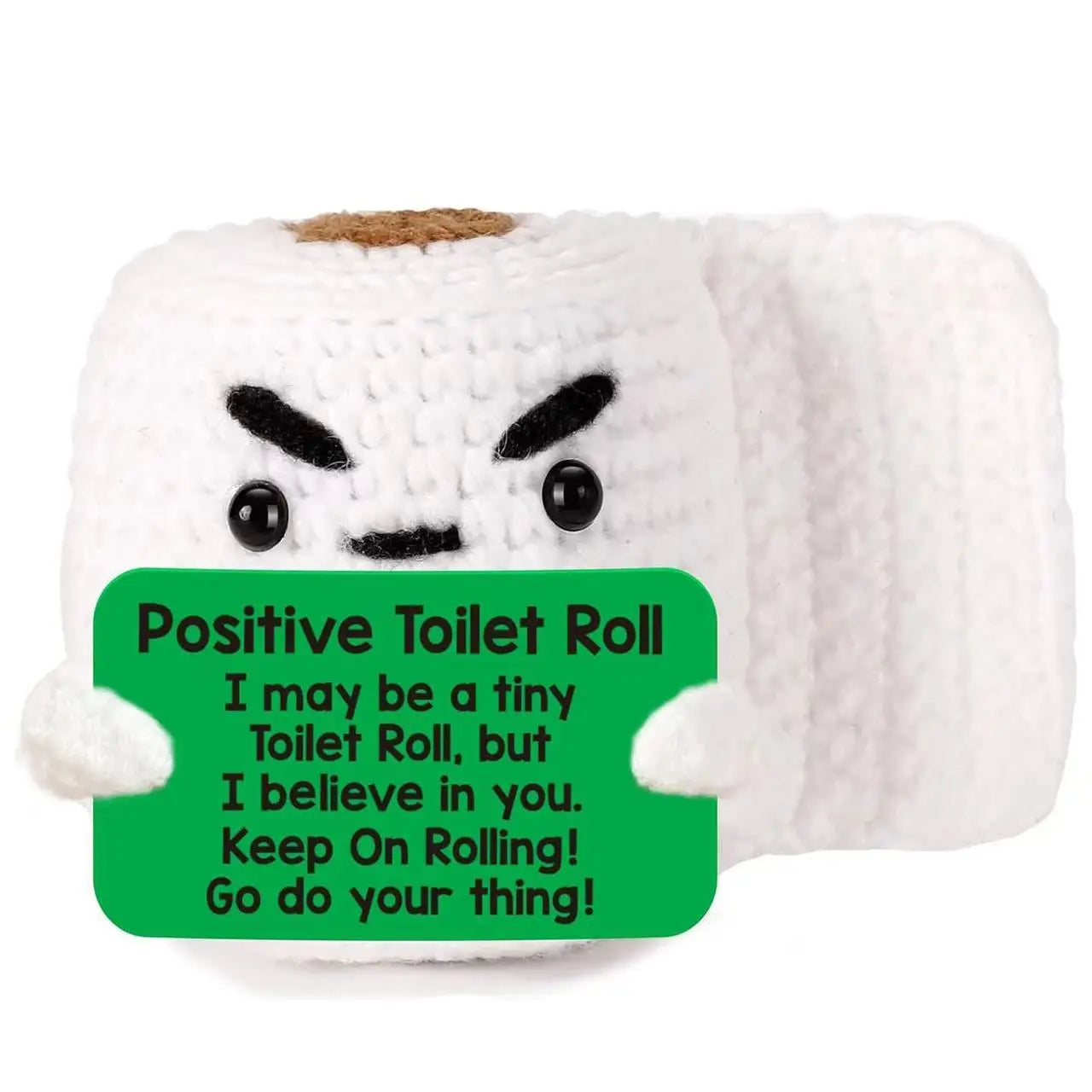 Cute Positive Cat Emotional Support Crochet Animal Funny Gift Desk Decor Christmas Gift - S9