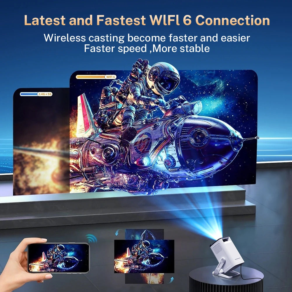 LYNCAST X1AR portable mini Projector 720P Bluetooth5.0 Supports 4K video with 180 degree rotation