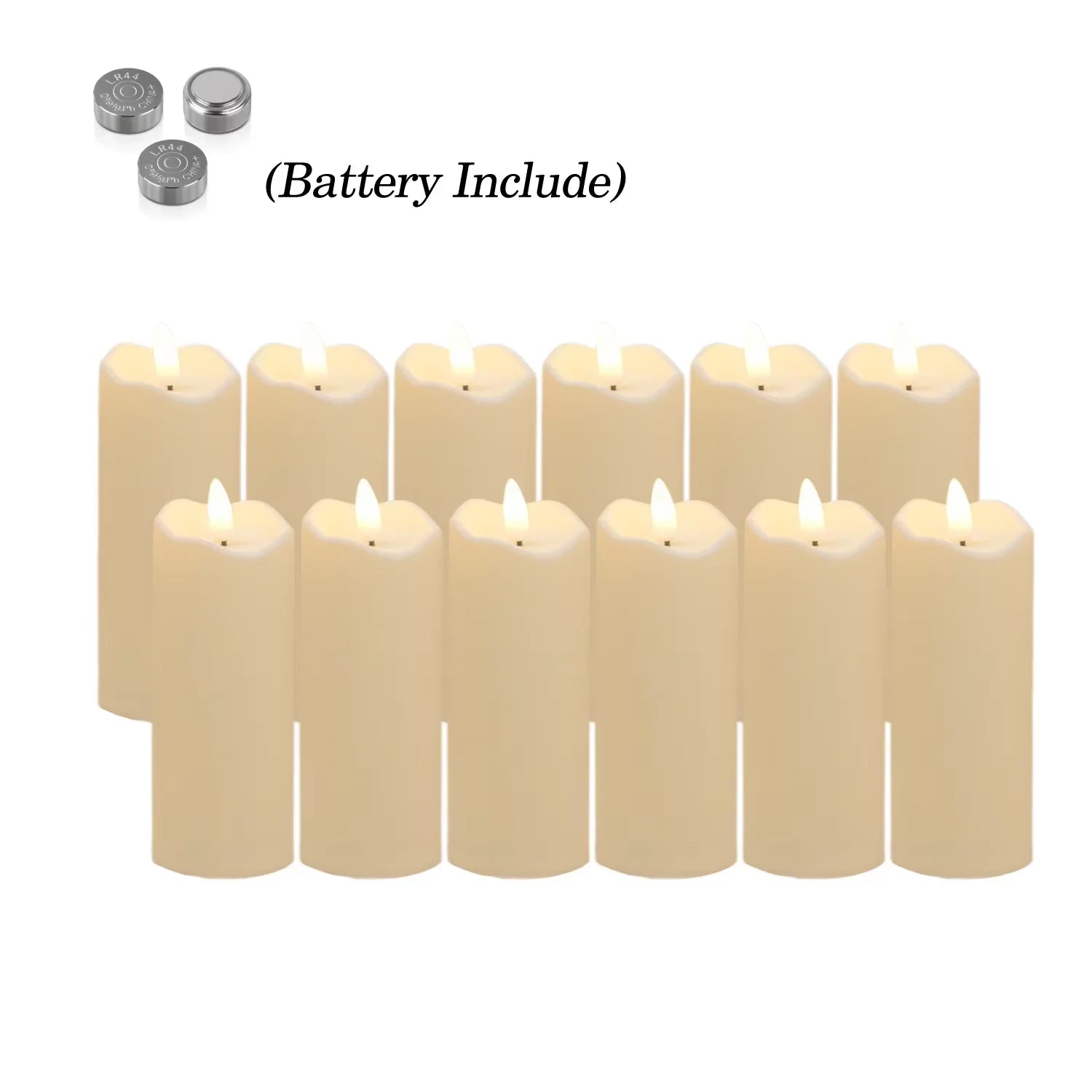 Flameless Candles with Battery LED Candle Decorative Pillar Candles Fake Plastic Candles Battery Operated Home Wedding