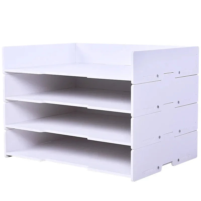 A4/A3 Multi-layer Superimpose Desktop File Tray Organizer Document Paper Organizer Rack Holder Office Stationery