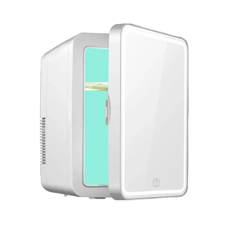 8L Mini Beauty Cosmetics Storage Refrigerator Mirror Car And Household Dormitory Office Fruit Beverage Breast Milk Cold
