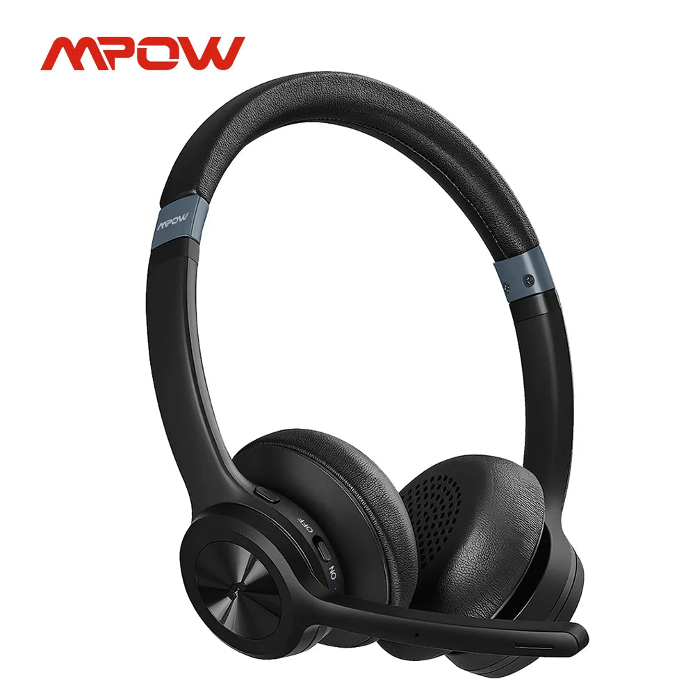 Mpow HC9 Bluetooth 5.3 Headset For Call Center Office Upgraded Wireless Headphones 45H Long Life CVC 8.0 Noise
