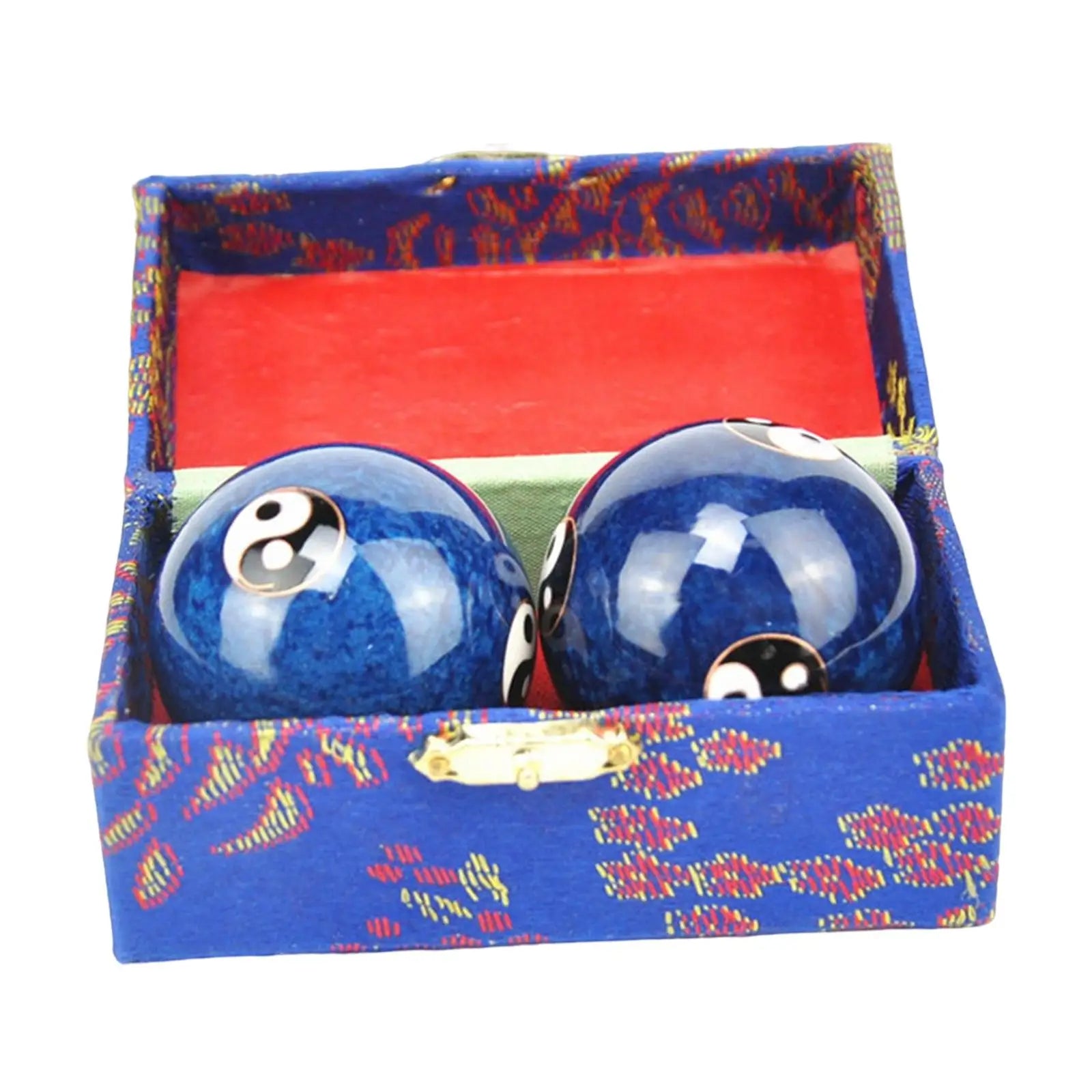 2pcs Chinese Baoding Balls With Fitness Seniors Finger Dexterity Massager Baoding Balls Relax - Blue Tai Chi 42mm