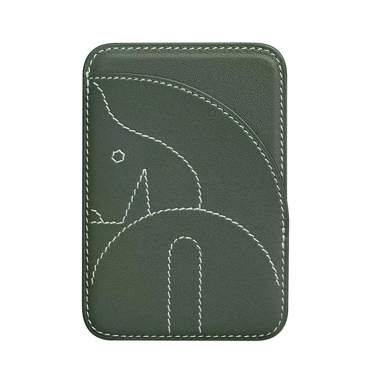 H model suitable for Apple iPhone 17/16/15 MagSafe magnetic phone back sticker invisible magnetic card bag - Dark green