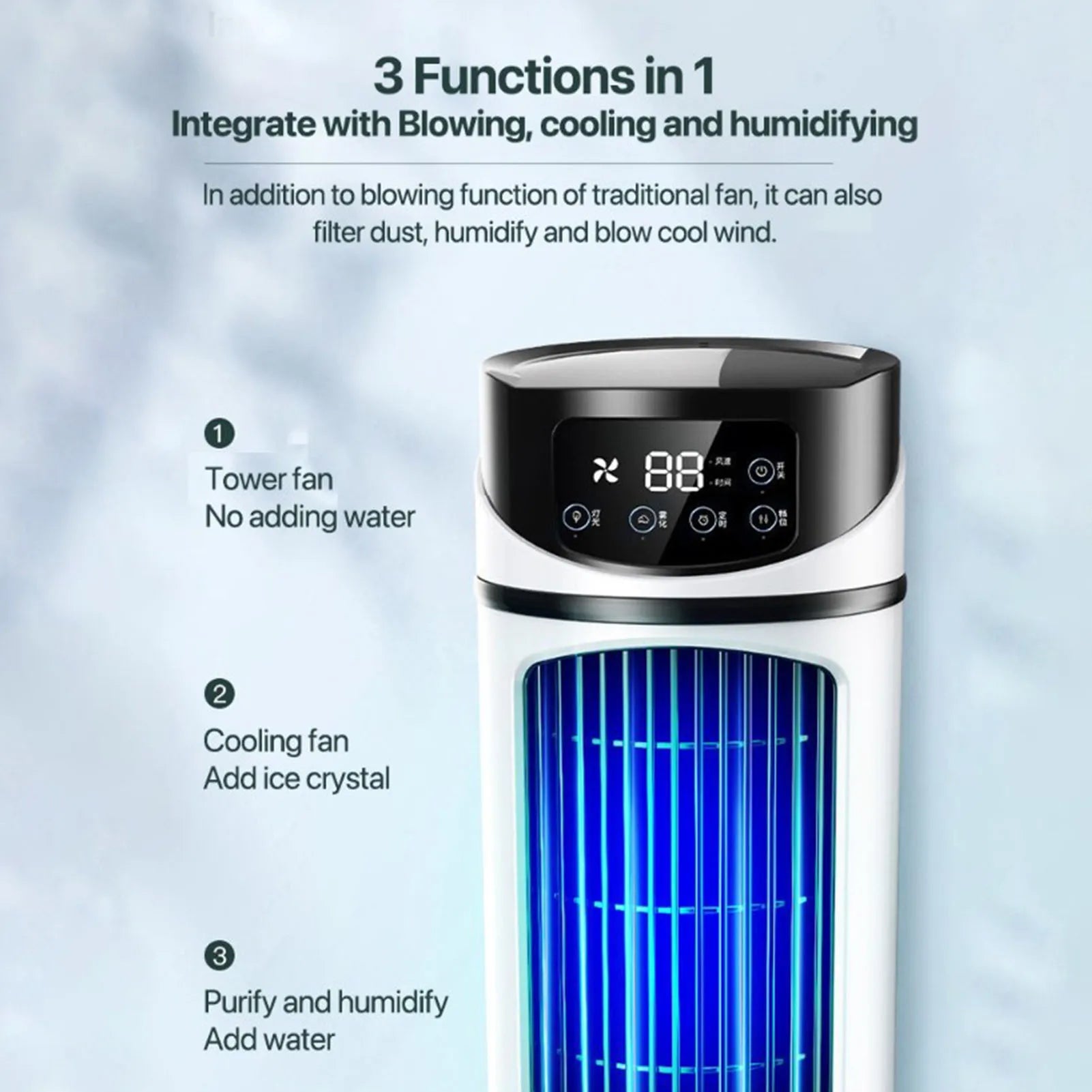Portable Mini Air Conditioner Mobile Multifunction Air Cooler Fan Water Cooling Fan for Office Home Water Cooling Fan