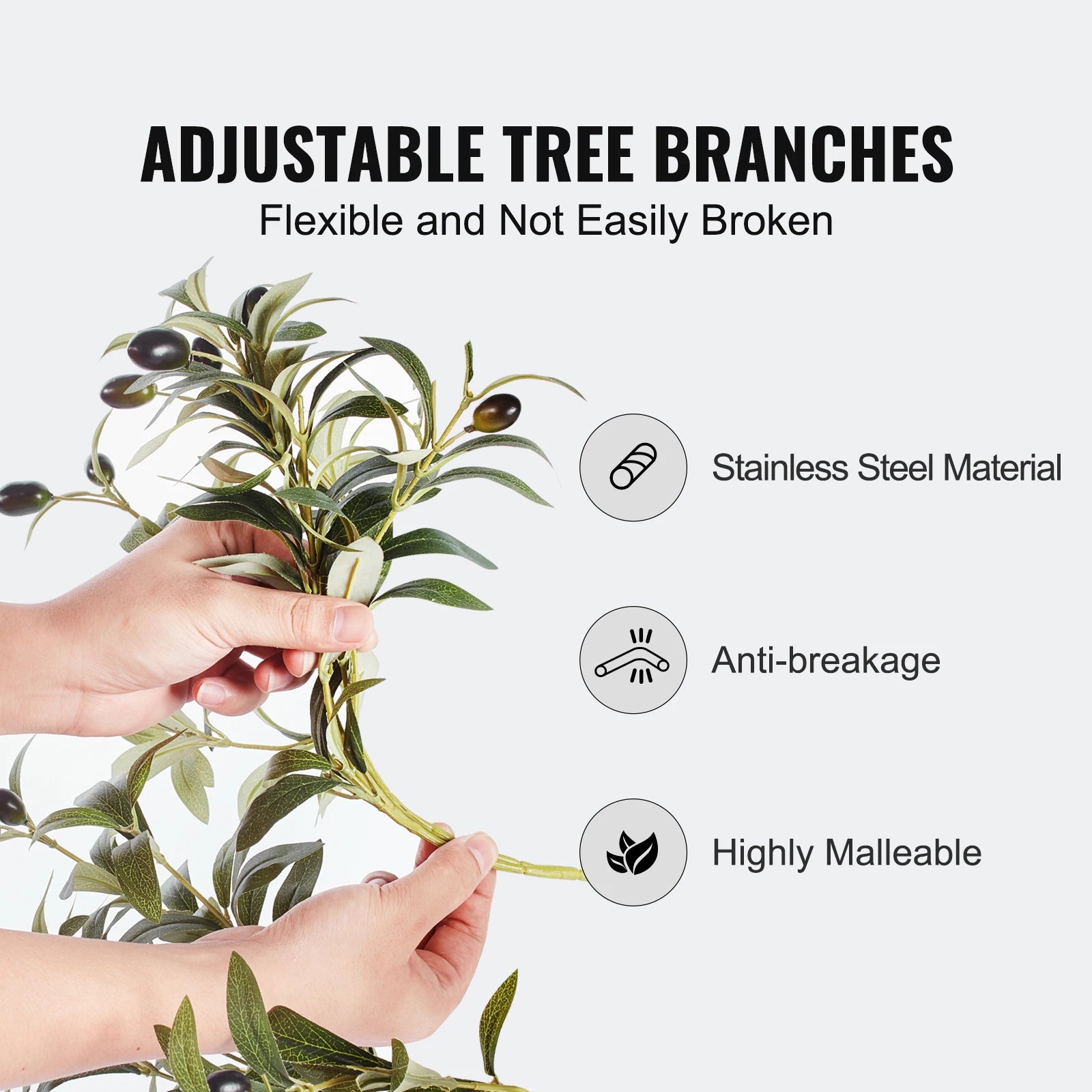 SucceBuy Artificial Olive Tree 4/5/6FT Tall Faux Plant Secure PE Material Anti-Tip Tilt Protection Low-Maintenance Tree