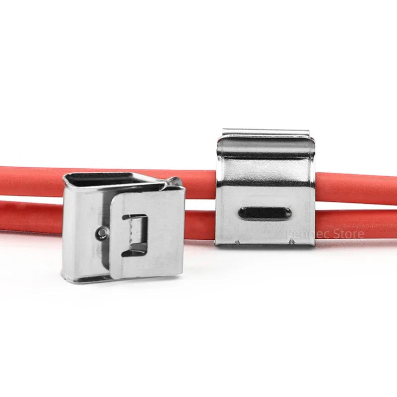 Solar Panel Cable Clips Stainless Steel PV Wire Clip Fixing Clamps 40/50/70/100PCS for PV Module Wire Accommodates 2