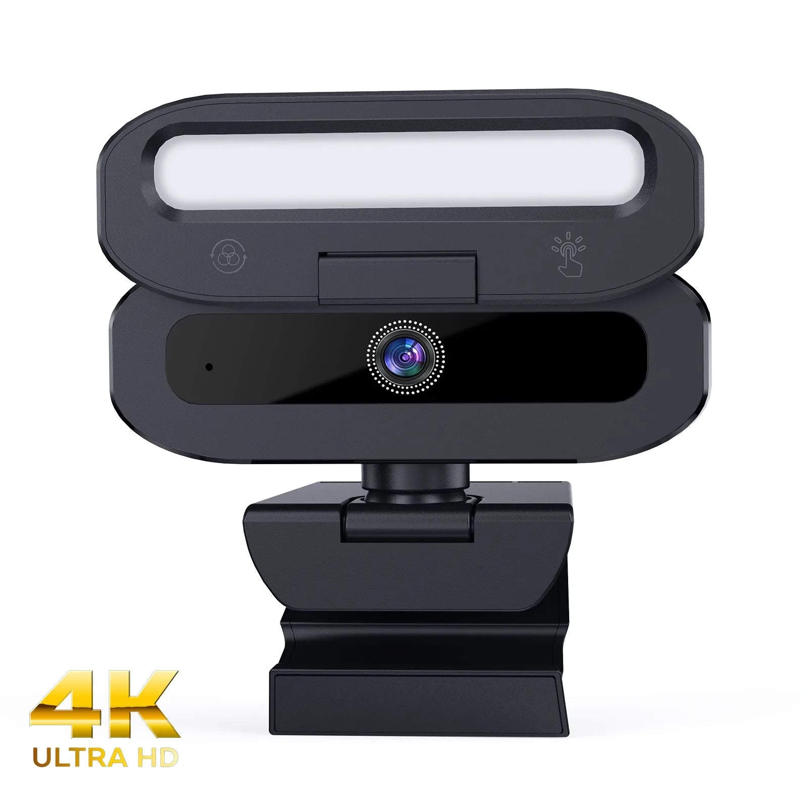 USB Webcam with 3-Color Fill Light|4K Ultra HD Camera|Tripod Stand&Type-C Adapter|Gift Box