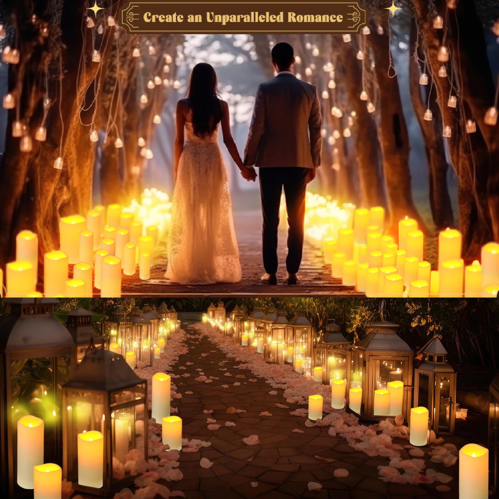 10-240Pcs LED Flickering Candles Wedding Flameless Candle Battery Operated Candles with Remote Control Flickering